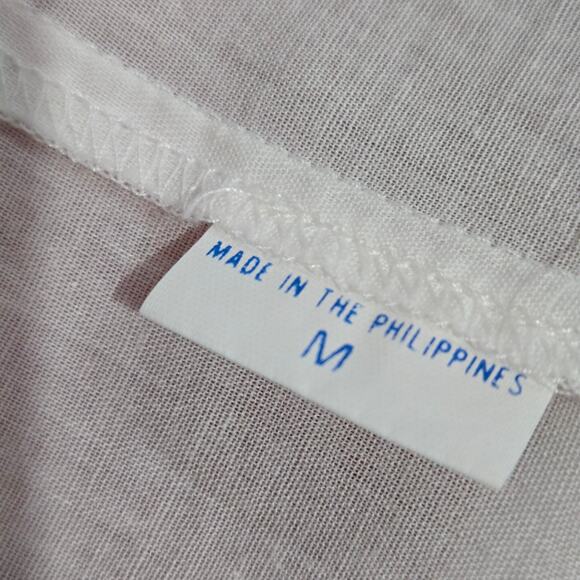 Vintage Cotton Night Dress White Nightgown Victorian Prairie Country Farm Medium - Picture 14 of 14